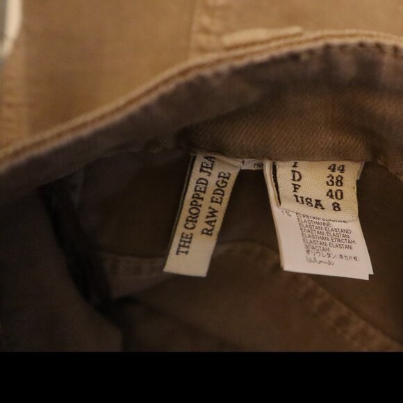 Brunello Cucinelli Monili Cuff Jeans Brown Khaki Denim Crop Size 8 - Picture 8 of 8